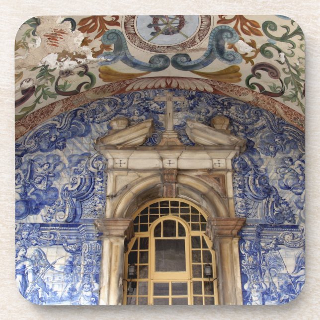 Europe, Portugal, Obidos. Colourful architectural Coaster (Front)