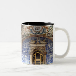Europe, Portugal, Obidos. Colourful architectural Two-Tone Coffee Mug