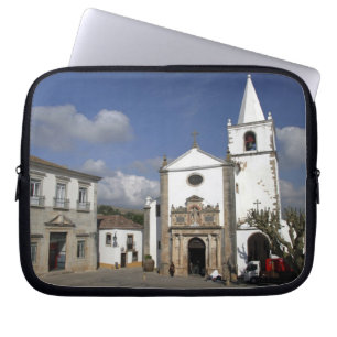 Europe, Portugal, Obidos. Santa Maria Church in Laptop Sleeve