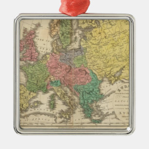 Europe Religion Atlas Map Metal Tree Decoration