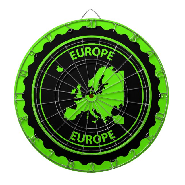 Europe rubber stamp dartboard (Front)