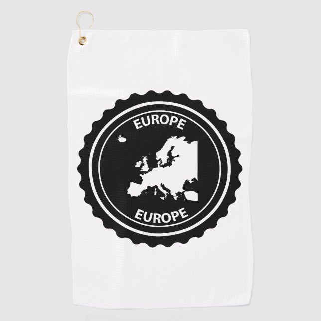 Europe rubber stamp golf towel (Front)