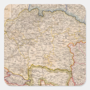 Europe, Slovakia, Hungary Square Sticker