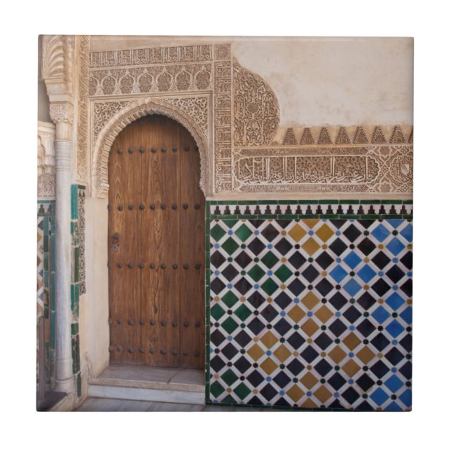 Europe, Spain, Andalusia, Granada, Alhambra Tile (Front)