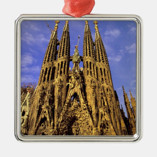 Europe, Spain, Barcelona, Sagrada Familia Metal Tree Decoration (Front)