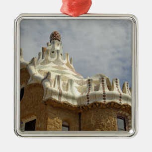 Europe, Spain, Catalunya, Barcelona. Park Guell, 2 Metal Tree Decoration