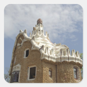 Europe, Spain, Catalunya, Barcelona. Park Guell, Square Sticker