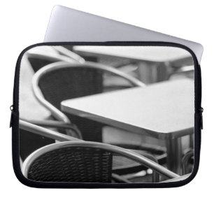 Europe, Spain, Mallorca. Cafe tables, Palma Laptop Sleeve