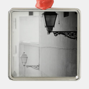 Europe, Spain, Mallorca. Streelights, Palma Metal Tree Decoration