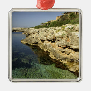 Europe, Spain, Minorca (aka Menorca), Binibeca. 2 Metal Tree Decoration