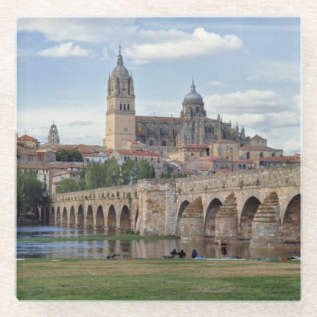 Europe, Spain, Salamanca. The Roman bridge over Glass Coaster (Front)