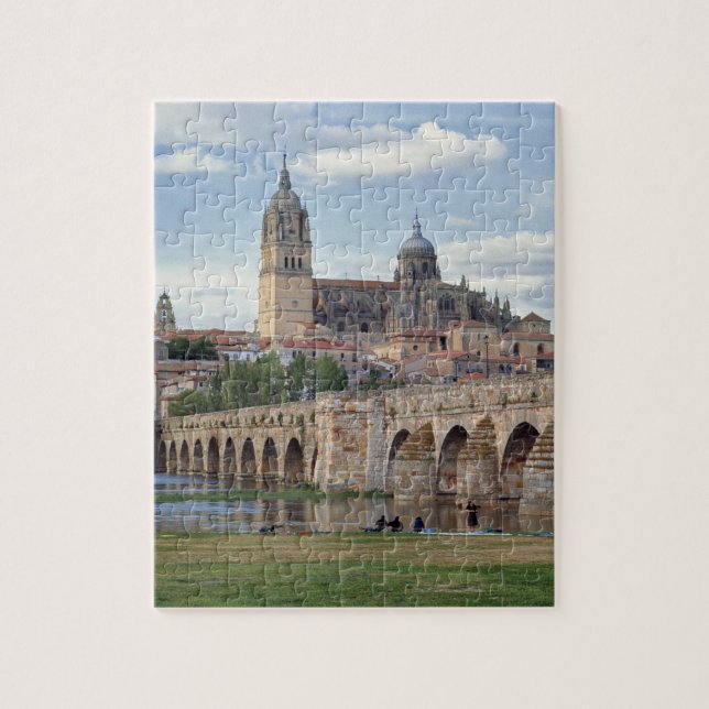 Europe, Spain, Salamanca. The Roman bridge over Jigsaw Puzzle (Vertical)