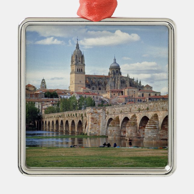 Europe, Spain, Salamanca. The Roman bridge over Metal Tree Decoration (Front)