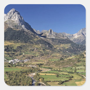 Europe, Spain, Sallent de Gallego. A small Square Sticker