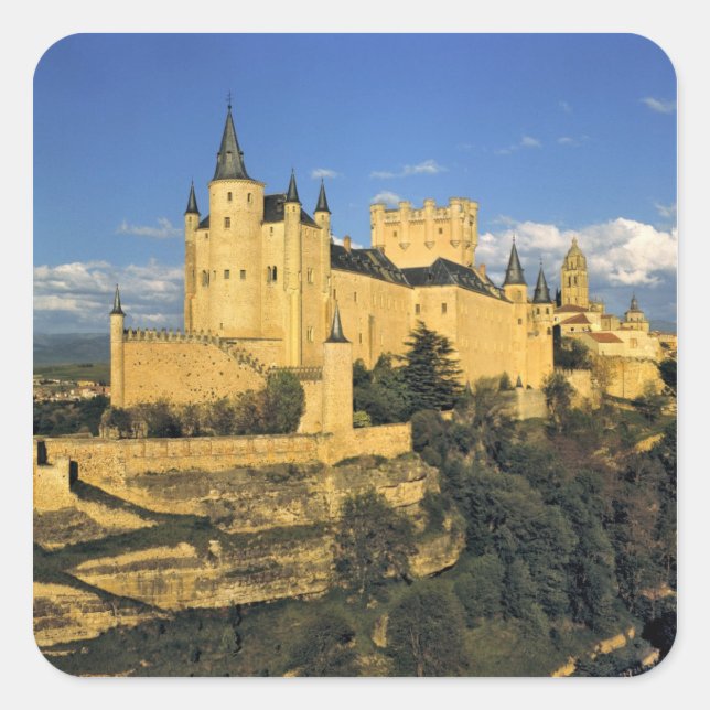 Europe, Spain, Segovia. The imposing Alcazar, Square Sticker (Front)
