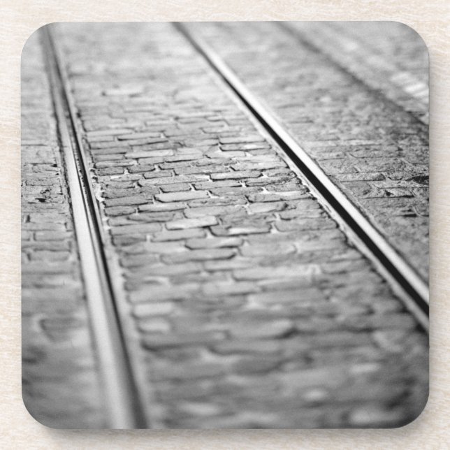 Europe, Switzerland, Bern. Tram tracks, 2 Coaster (Front)