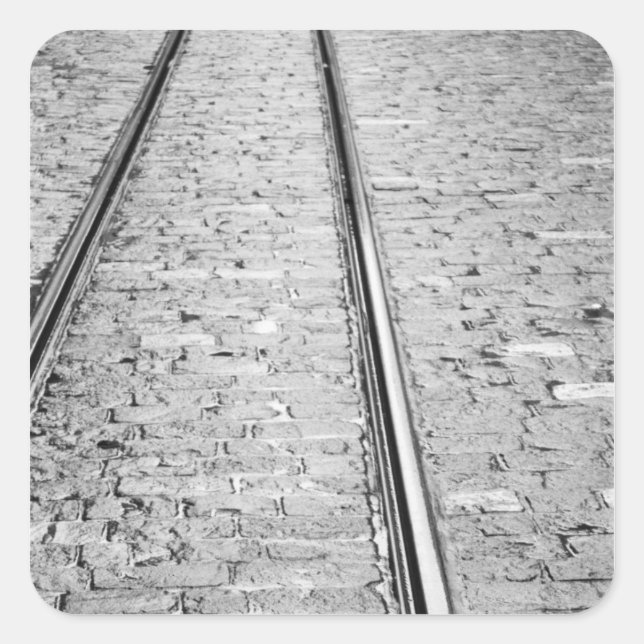 Europe, Switzerland, Bern. Tram tracks, Square Sticker (Front)