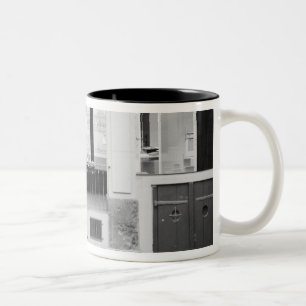 Europe, Switzerland, Berne. Kramgasse Building Two-Tone Coffee Mug