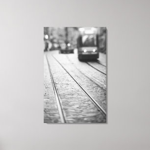 Europe, Switzerland, Berne. Tram tracks, Canvas Print