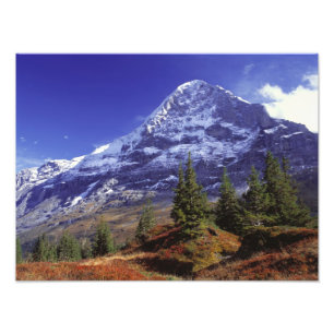 Europe, Switzerland, Eiger. Fall colours abound Photo Print