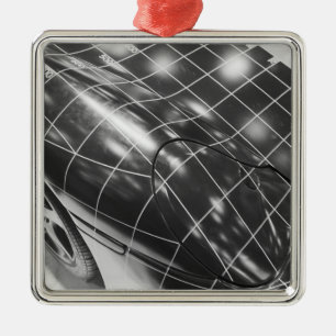 Europe, Switzerland, Geneva. Geneva Motor Show; 3 Metal Tree Decoration