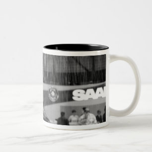 Europe, Switzerland, Geneva. Geneva Motor Show; Two-Tone Coffee Mug