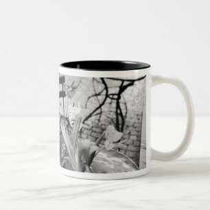 Europe, Switzerland, Lucerne. Outdoor cafe table Two-Tone Coffee Mug