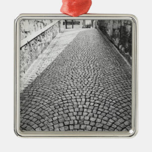 Europe, Switzerland, Zurich. Cobbled street, Metal Tree Decoration