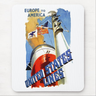 Europe to America ~ United States Lines Mouse Mat