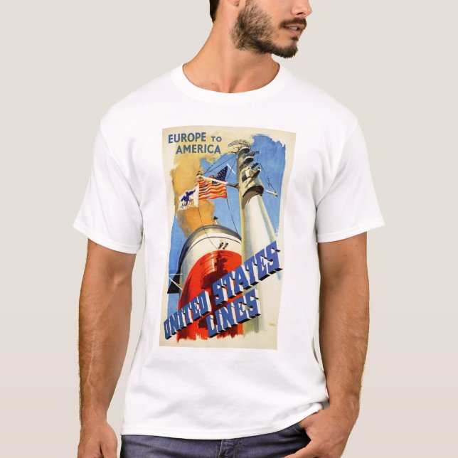 Europe to America ~ United States Lines T-Shirt (Front)
