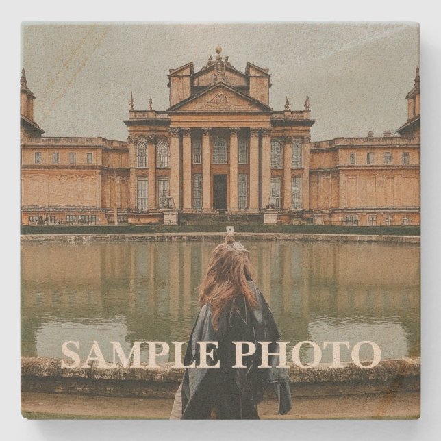 Europe Travel Memory Custom Photo Architecture Stone Coaster (Front)