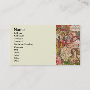 Europe Travel Vintage European Paris France Art Business Card