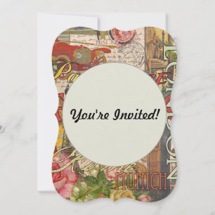 Europe Travel Vintage European Paris France Art Invitation