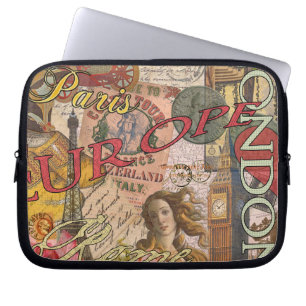 Europe Travel Vintage European Paris France Art Laptop Sleeve