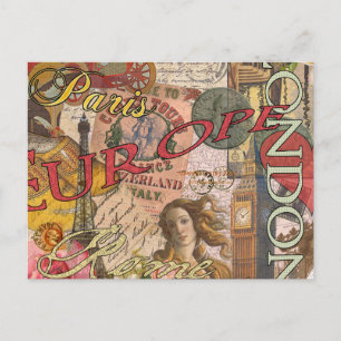 Europe Travel Vintage European Paris France Art Postcard