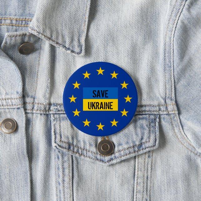 europe ukraine 7.5 cm round badge (In Situ)