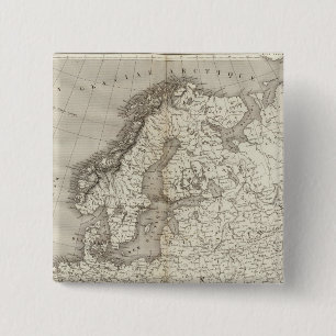 Europe uncolored map 15 cm square badge