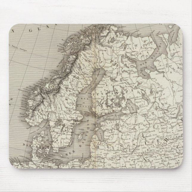 Europe uncolored map mouse mat (Front)