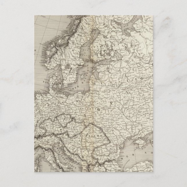 Europe uncolored map postcard (Front)