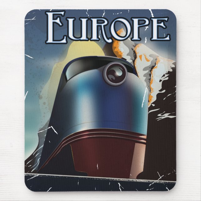 Europe Vacation travel poster Mouse Mat (Front)