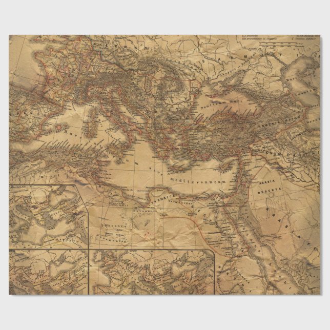Europe Vintage Map Wrapping Paper (Flat)