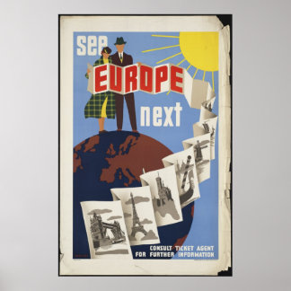 Europe Vintage Travel Poster Ad Retro Prints