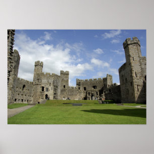 Europe, Wales, Caernarfon. Caernarfon Castle, Poster