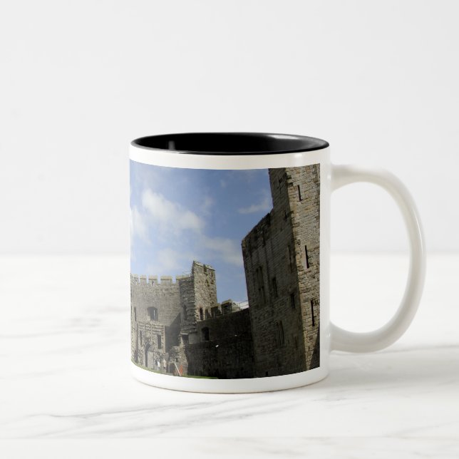 Europe, Wales, Caernarfon. Caernarfon Castle, Two-Tone Coffee Mug (Right)