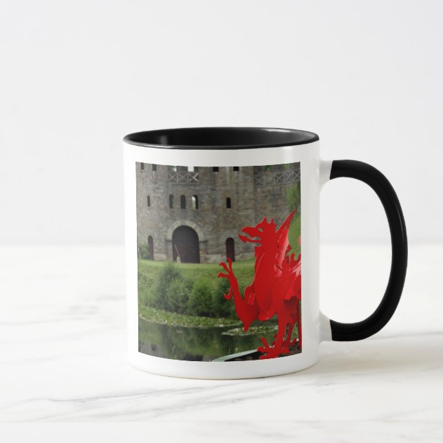 Europe, Wales, Cardiff. Cardiff Castle. Welsh Mug (Right)