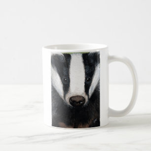 European Badger Portrait Painting Coffee Mug