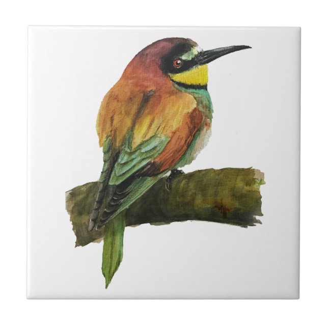 European Bee-eater ceramic tile (Front)