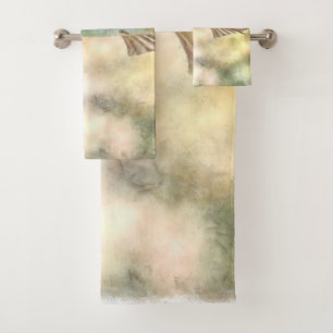 European Bee Eater In Flight Watercolor Bath Towel Set