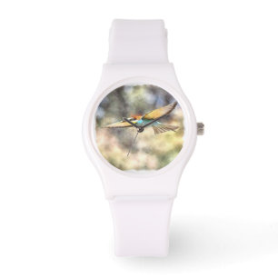 European Bee Eater In Flight Watercolor Watch