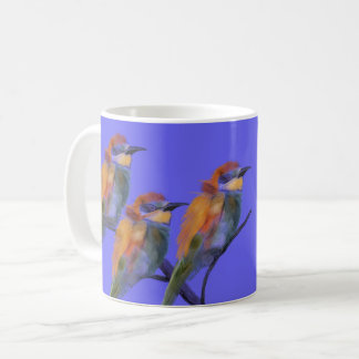 European Bee-Eaters on blue Coffee Mug